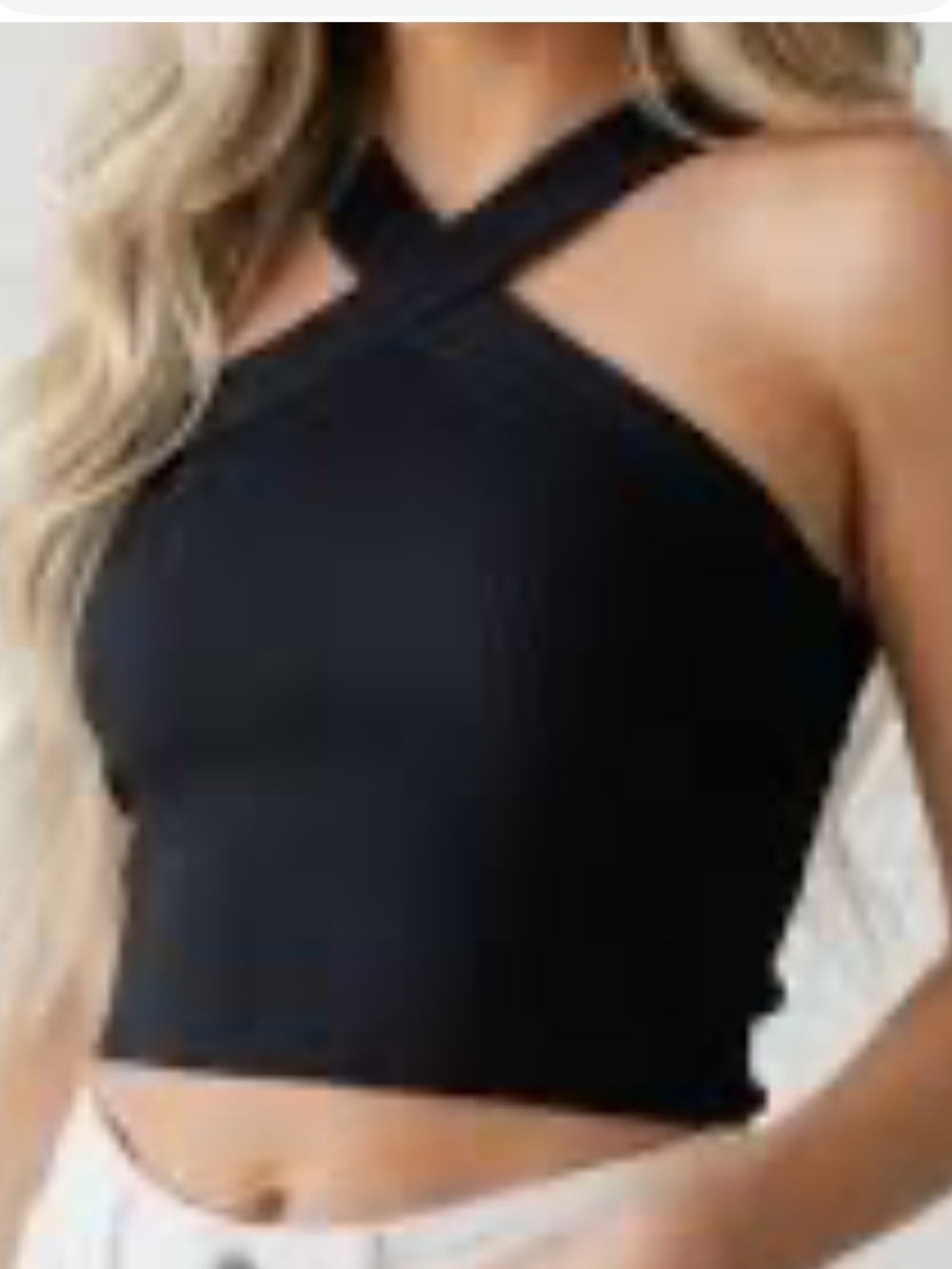 Sincerely Jules Black Crisscross Crop Top